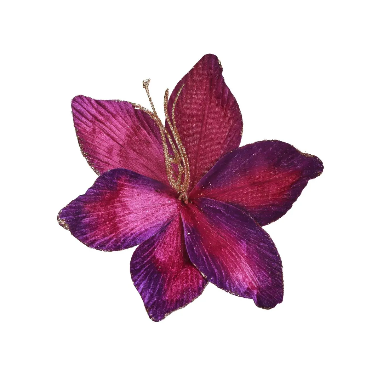KAEMINGK Fleur décorative en polyester (D23 cm) Amaryllis en velours Pourpre Violet Discount