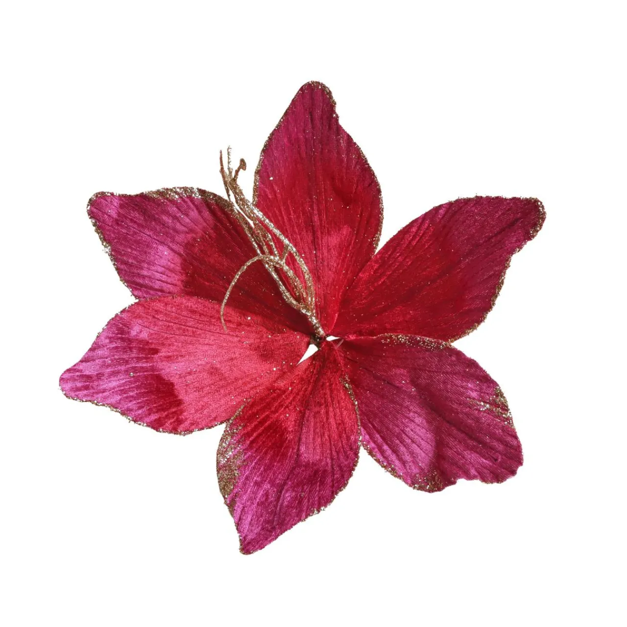Fleur décorative en polyester (D23 cm) Amaryllis en velours Rose Sale