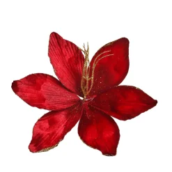 Fleur décorative en polyester (D23 cm) Amaryllis en velours Rouge Online