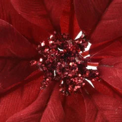 KAEMINGK Fleur décorative sur pince (D24 cm) Bella Rouge Discount