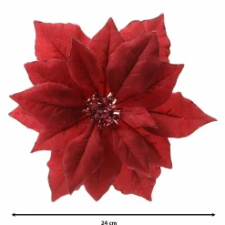 KAEMINGK Fleur décorative sur pince (D24 cm) Bella Rouge Discount