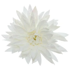 FEERIC LIGHTS Fleur décorative sur pince (D15 cm) Dahlia pailleté Blanc Best