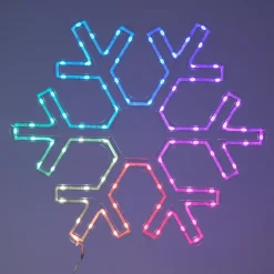 KOOPMAN Flocon de neige lumineux néon 96 LED H43 cm Multicolore Discount