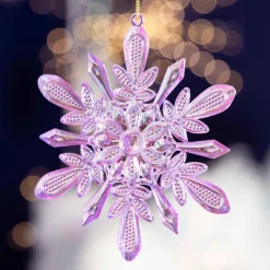 KAEMINGK Flocon de Neige à suspendre (H14 cm) Glacé Violet Hot