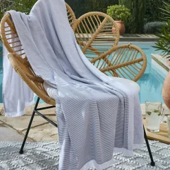 L'effet papillon Fouta coton et éponge (95 x 180 cm) Naël galet Gris New