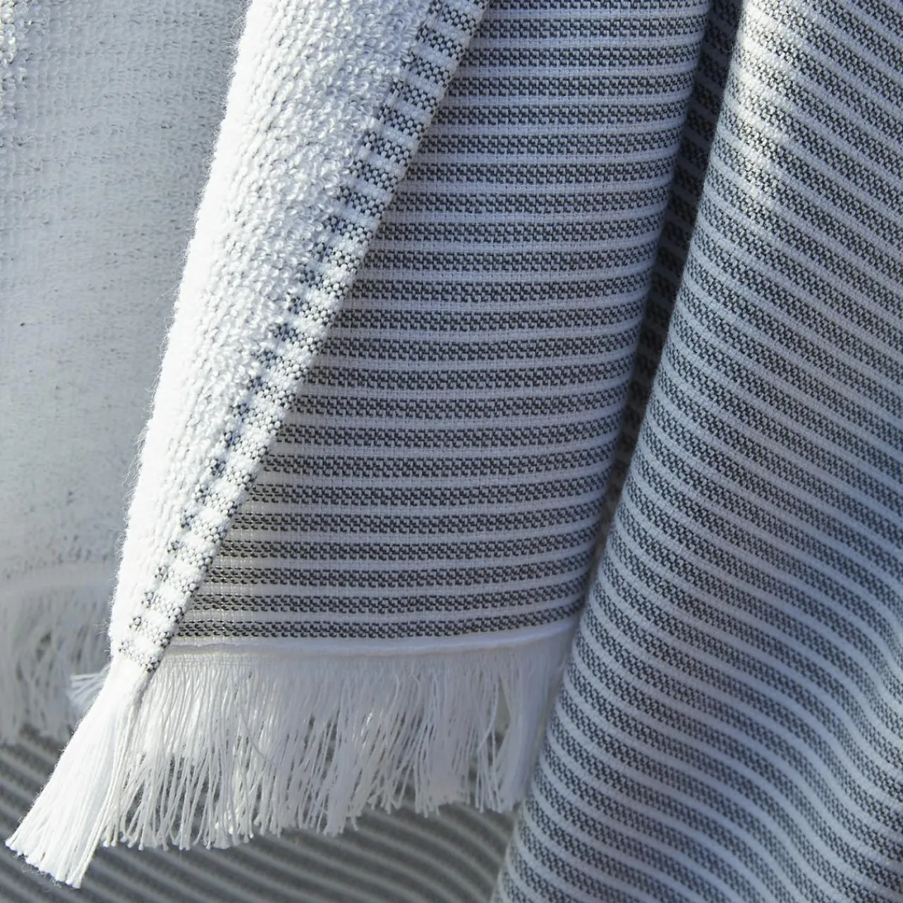 L'effet papillon Fouta coton et éponge (95 x 180 cm) Naël galet Gris New