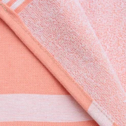 Fouta coton recyclé doublé éponge (100 x 200 cm) Coralia Corail Orange New