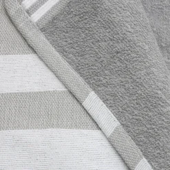 Fouta coton recyclé doublé éponge (100 x 200 cm) Coralia e Gris Discount