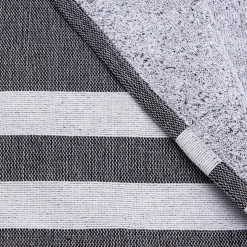 Fouta coton recyclé doublé éponge (100 x 200 cm) Coralia e Noir New