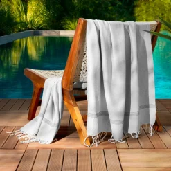 Fouta coton recyclé (100 x 200 cm) Beach e Gris Clearance