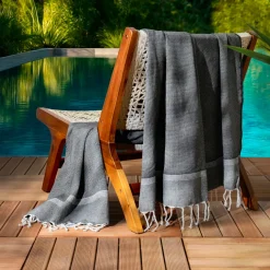Fouta coton recyclé (100 x 200 cm) Beach e Noir Outlet