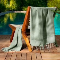 Fouta coton recyclé (100 x 200 cm) Beach Vert kaki Hot