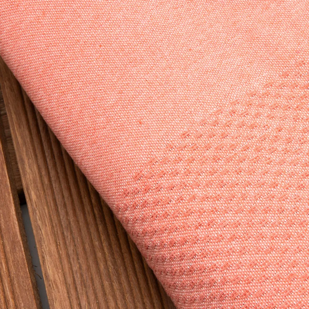 Fouta coton recyclé (200 x 200 cm) Ecume Corail Orange Clearance