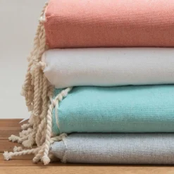 Fouta coton recyclé (200 x 200 cm) Ecume e Gris Hot