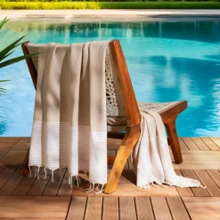 Fouta coton recyclé (100 x 200 cm) Océane Beige Best