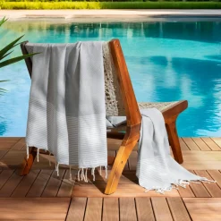 Fouta coton recyclé (100 x 200 cm) Océane e Gris Online