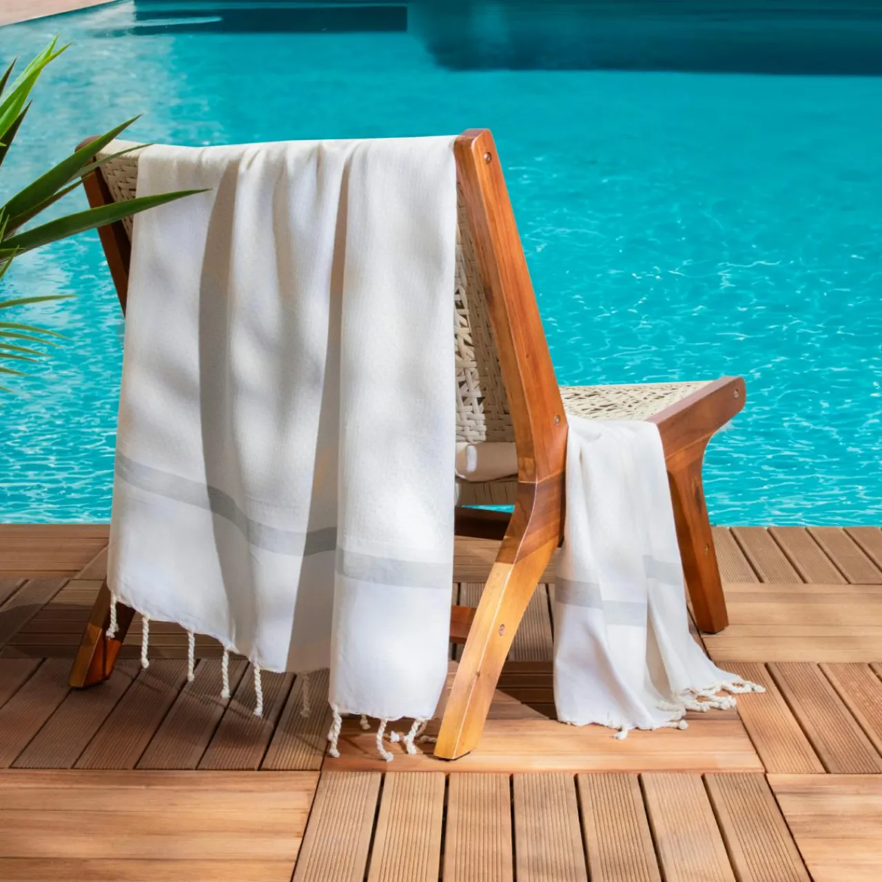 Fouta coton recyclé (100 x 200 cm) Selma he Blanc Best