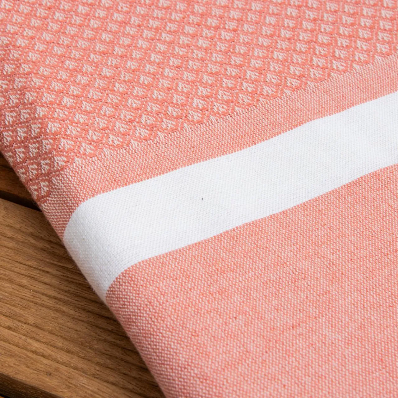 Fouta coton recyclé (100 x 200 cm) Selma Corail Orange Sale