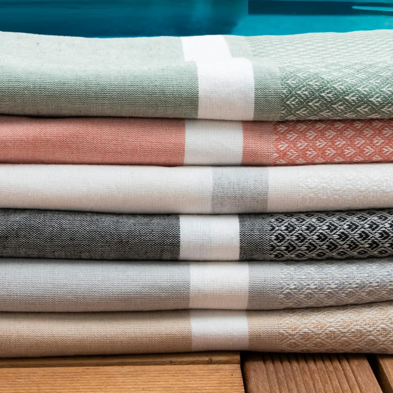 Fouta coton recyclé (100 x 200 cm) Selma e Gris Sale