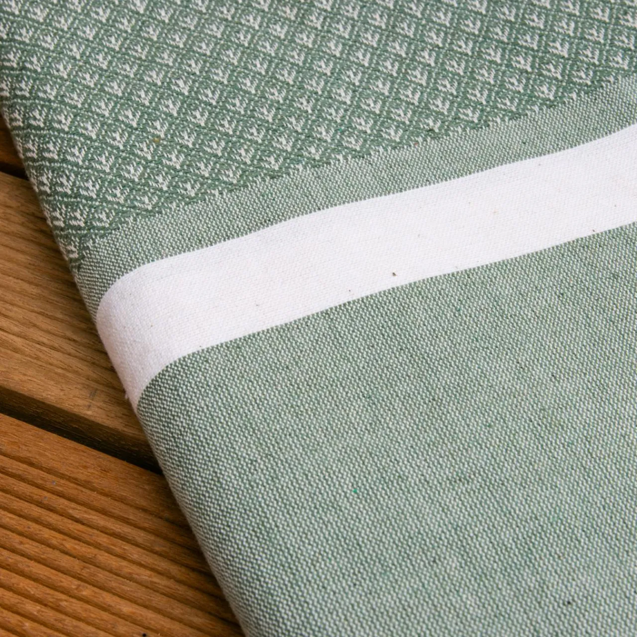 Fouta coton recyclé (100 x 200 cm) Selma Vert kaki