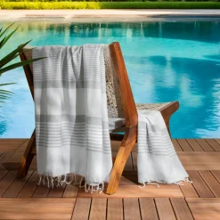 Fouta coton recyclé (200 x 200 cm) Summer he Blanc New