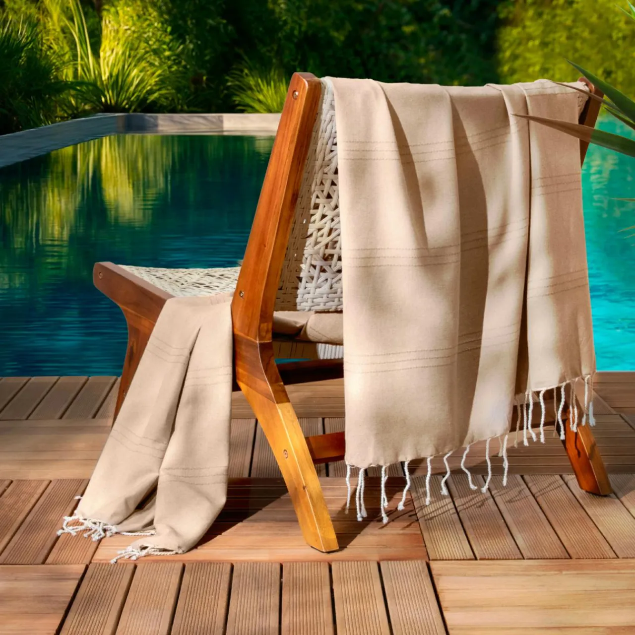 Fouta coton recyclé (100 x 200 cm) Sunshine Beige Clearance