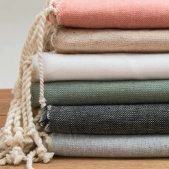 Fouta coton recyclé (100 x 200 cm) Sunshine Vert kaki Sale