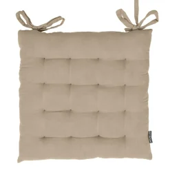 EMINZA Galette de chaise carrée gaze de coton (40 x 40 cm) Gaïa Ficelle Discount