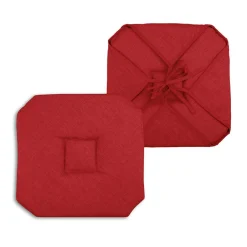 STOF Galette de chaise carrée à rabats (40 x 40 cm) Béa Rouge carmin Rouge foncé