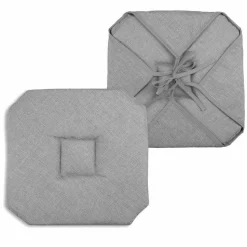 STOF Galette de chaise carrée à rabats (40 x 40 cm) Béa Grise Gris clair Sale