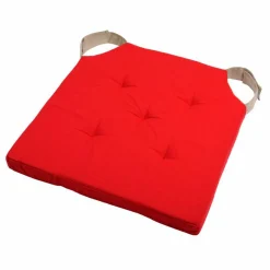 LOVELY CASA Galette de chaise carrée scratch (38 x 38 cm) Duo Rouge Discount