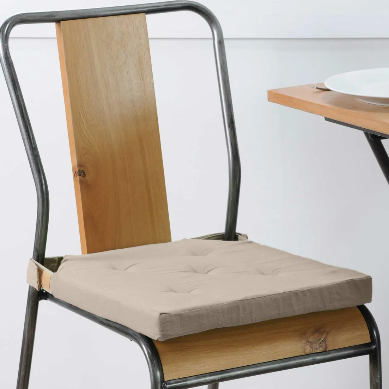 STOF Galette de chaise carrée scratch (38 x 38 cm) Duo Beige Hot