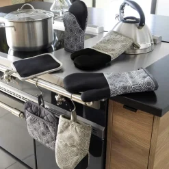 douceur d'intu017drieur Gant de cuisine coton (24.5 x 14.5 cm) Alveis Gris Anthracite Hot