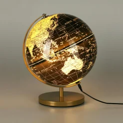 KOOPMAN Globe terrestre lumineux (H31 cm) Map Monde Noir New