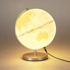 KOOPMAN Globe terrestre lumineux (H31 cm) Map Monde Blanc Hot