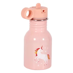 OSTARIA Gourde métal enfant (16 cm) Licorne Rose