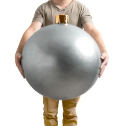 KOOPMAN Grande boule de Noël gonflable (D65 cm) Argent Best