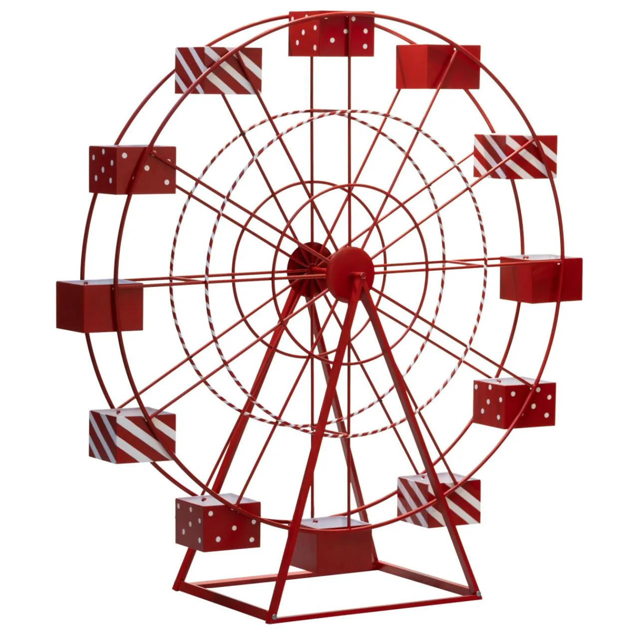 JJA Grande roue en métal Géante (H170 cm) Fête foraine Rouge