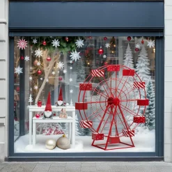 JJA Grande roue en métal Géante (H170 cm) Fête foraine Rouge