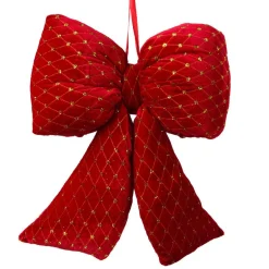 KAEMINGK Grand nœud en velours (H37 cm) Courchevel pailleté Rouge Online
