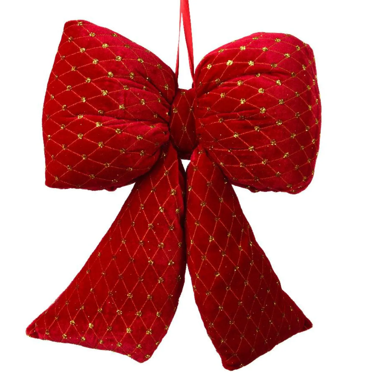 KAEMINGK Grand nœud en velours (H37 cm) Courchevel pailleté Rouge Online