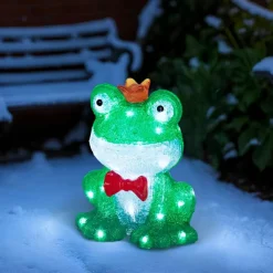 EMINZA Grenouille lumineuse 40 LED (H28 cm) Albert the King Blanc froid Vert Hot