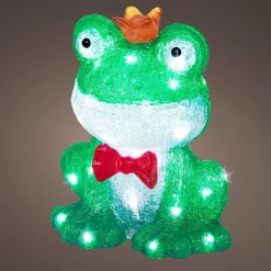 EMINZA Grenouille lumineuse 40 LED (H28 cm) Albert the King Blanc froid Vert Hot
