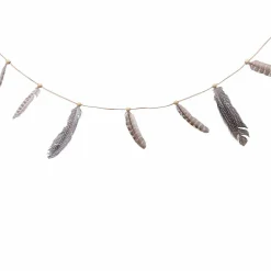 KAEMINGK Guirlande déco (1,10 m) Plumes et perles Marron Hot