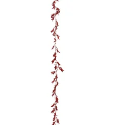 FEERIC LIGHTS Guirlande de Noël (180 cm) Feuilles pailletées Rouge Online