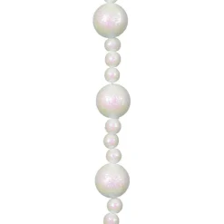 KAEMINGK Guirlande de perles en mousse (180 cm) Noël pailleté Blanc Best