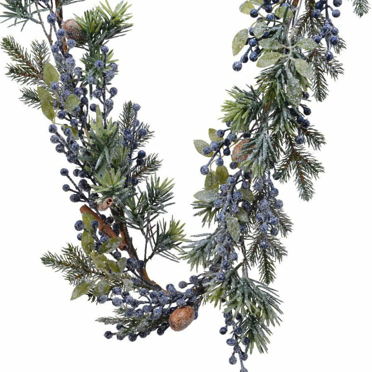 KAEMINGK Guirlande de sapin (180 cm - D20) Garnie Baies es Bleu