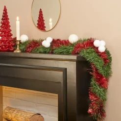JJA Guirlande de sapin (270 cm) Festivités et Verte Rouge Discount