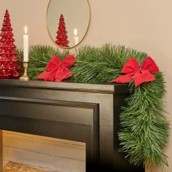 Feeric Lights & Christmas Guirlande de sapin (270 cm) Noeux Rouge New