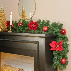 Feeric Lights & Christmas Guirlande de sapin (200 cm) Poinsettia luxe Rouge Outlet